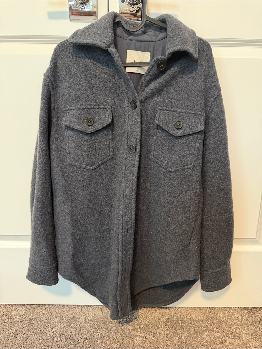 Wilfred Gray Button-Up Wool Shacket